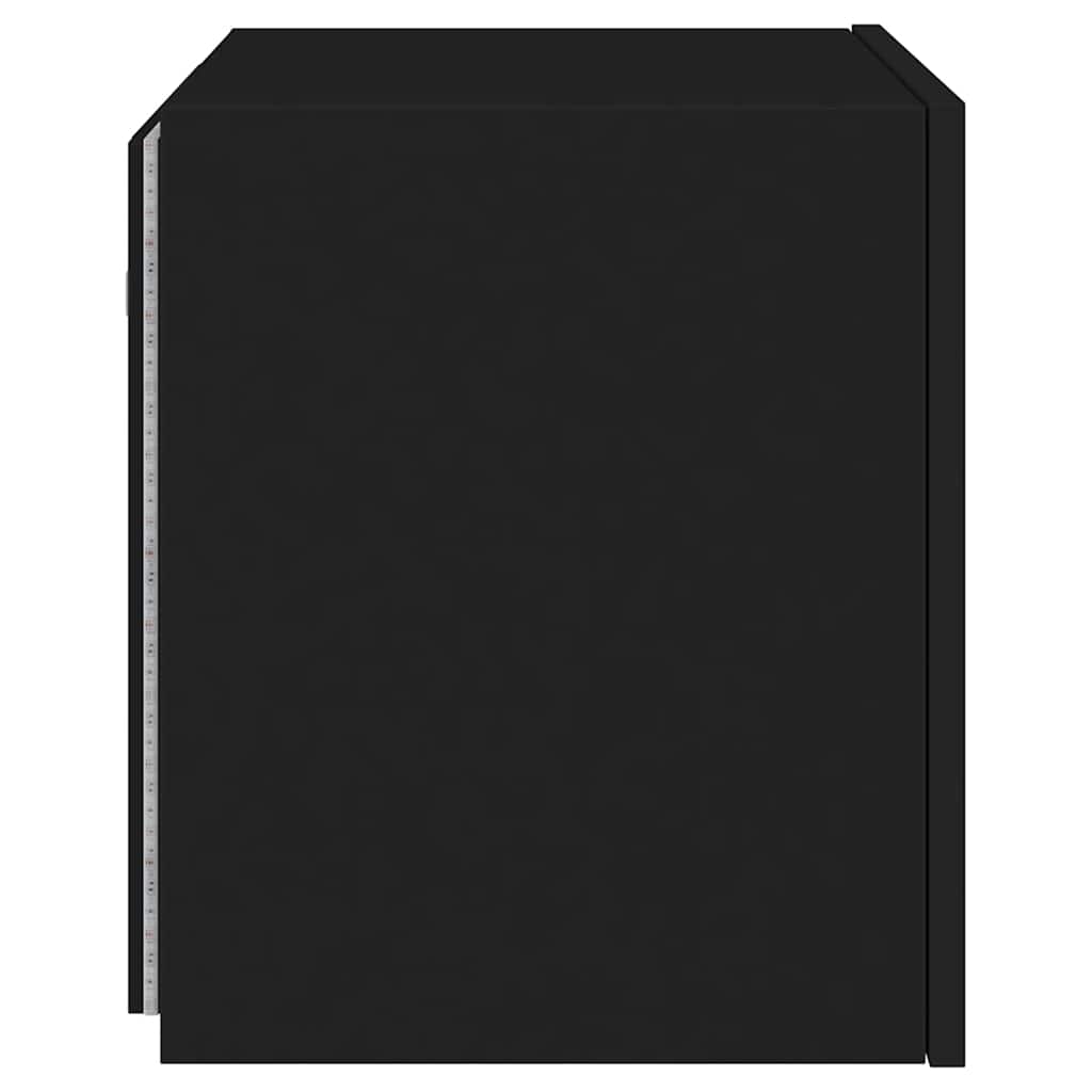 TV-Wandschrank mit LED-Leuchten Schwarz 40,5x35x40 cm