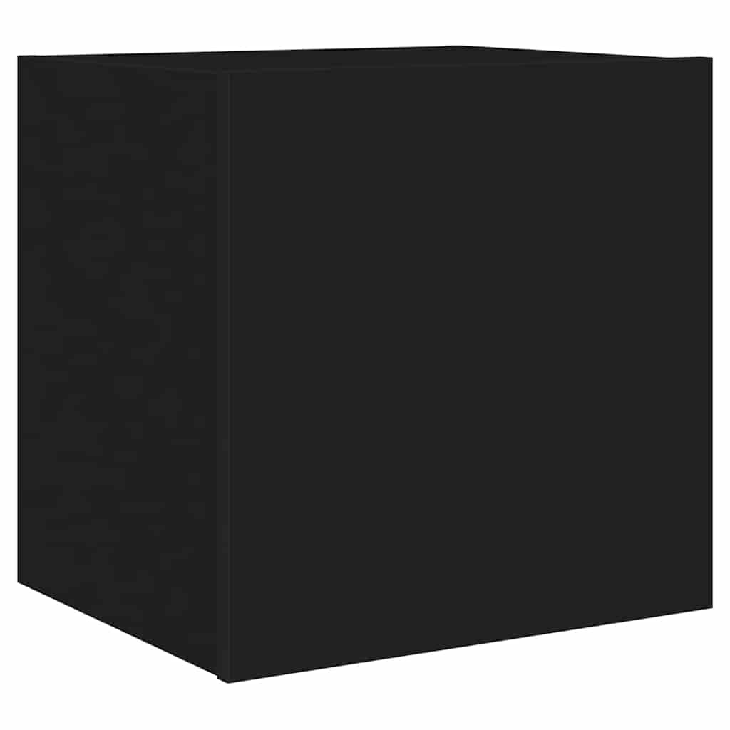 TV-Wandschränke mit LED-Leuchten 2 Stk. Schwarz 40,5x35x40 cm