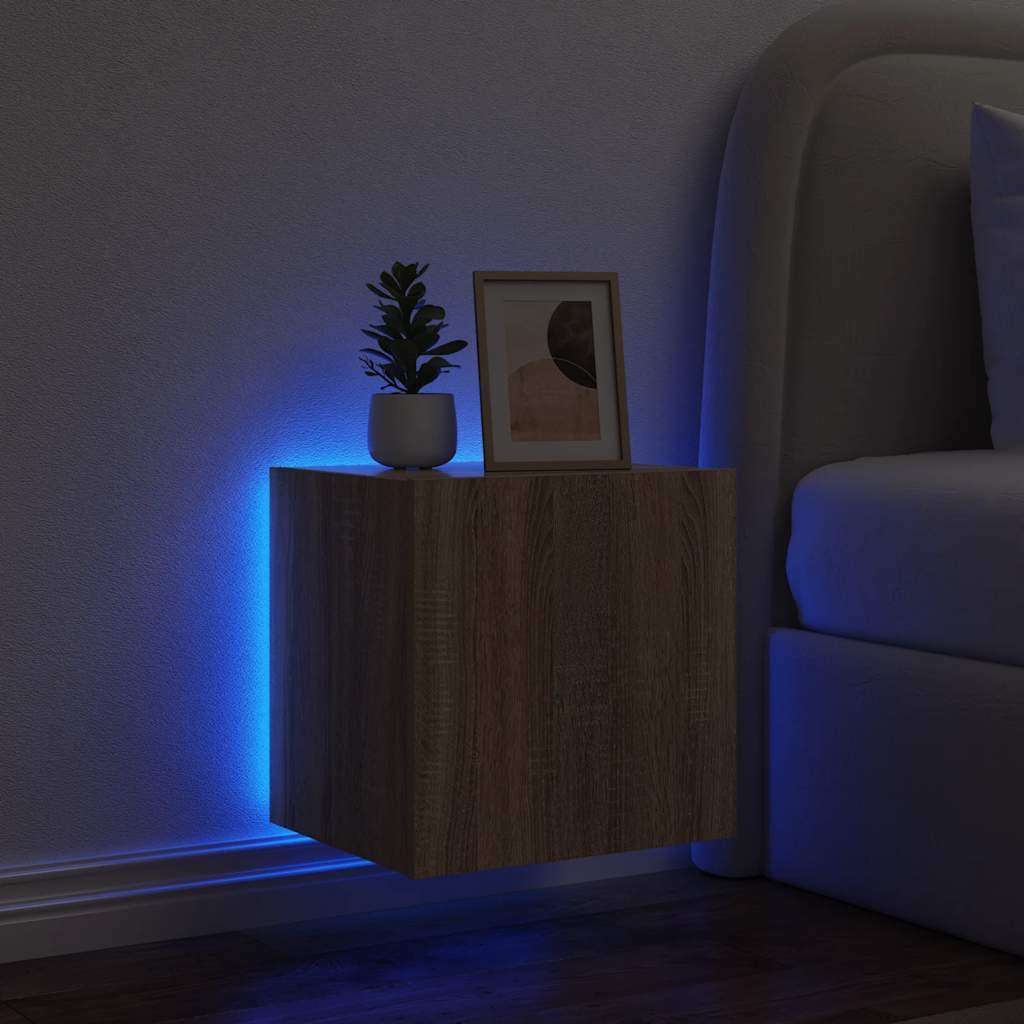 TV-Wandschrank mit LED-Leuchten Sonoma-Eiche 40,5x35x40 cm
