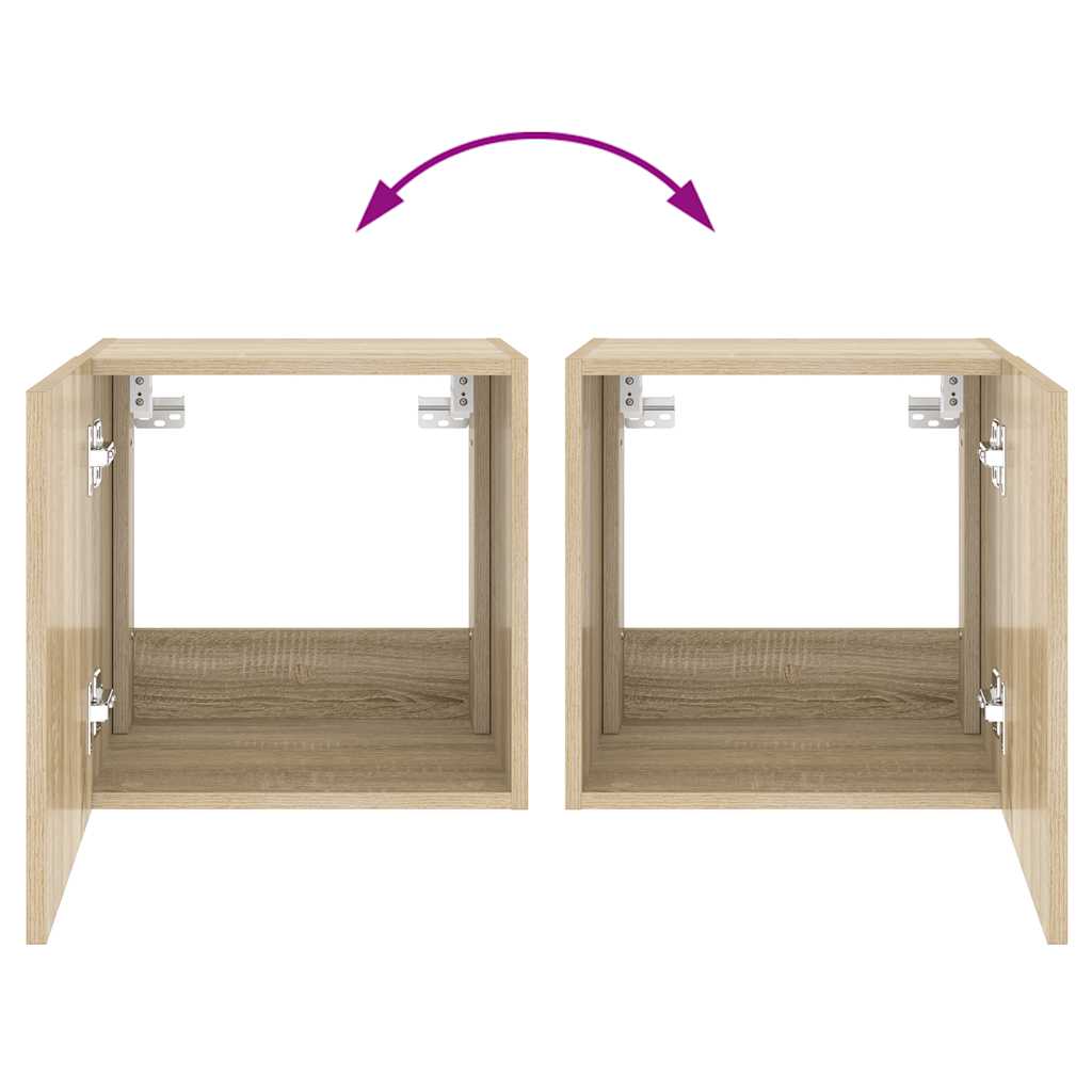 TV-Wandschränke mit LED-Leuchten 2 Stk. Sonoma-Eiche