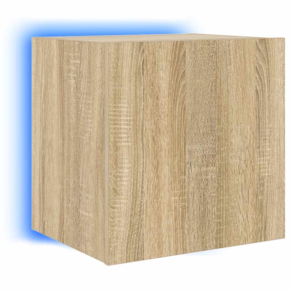 TV-Wandschränke mit LED-Leuchten 2 Stk. Sonoma-Eiche