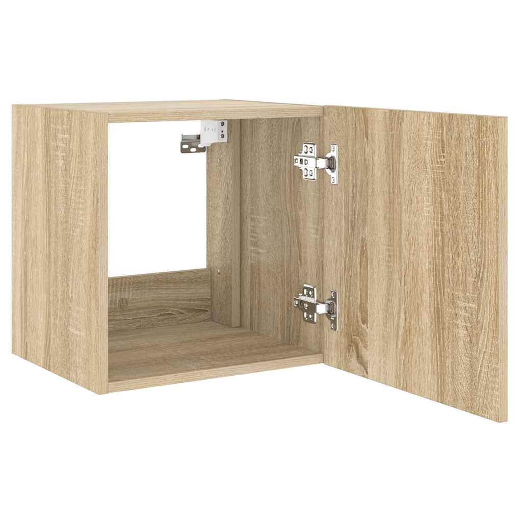 TV-Wandschränke mit LED-Leuchten 2 Stk. Sonoma-Eiche