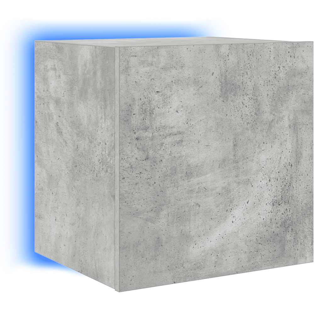 TV-Wandschränke mit LED-Leuchten 2 Stk. Betongrau 40,5x35x40 cm