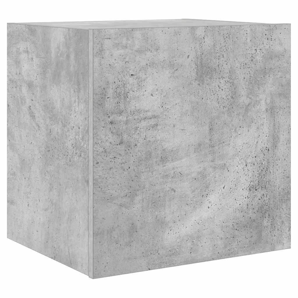 TV-Wandschränke mit LED-Leuchten 2 Stk. Betongrau 40,5x35x40 cm