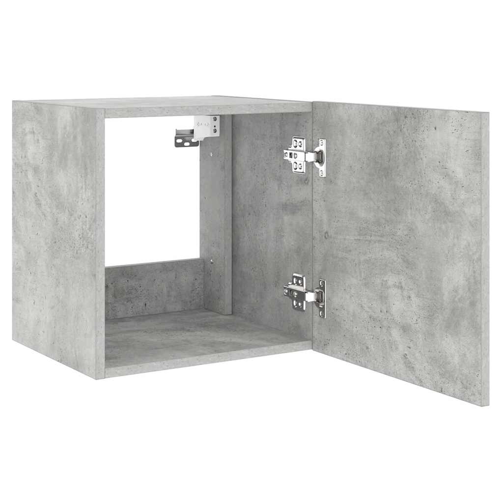TV-Wandschränke mit LED-Leuchten 2 Stk. Betongrau 40,5x35x40 cm