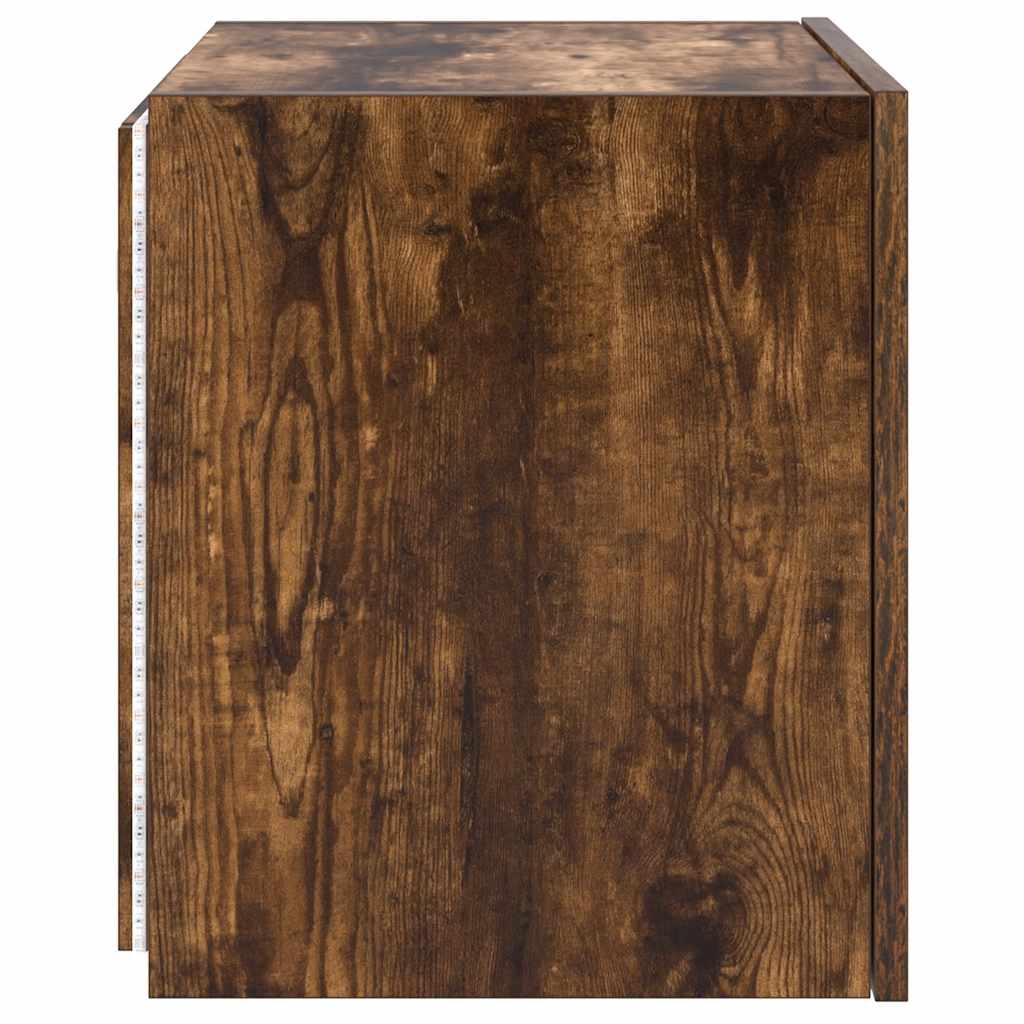 TV-Wandschrank mit LED-Leuchten Räuchereiche 40,5x35x40 cm