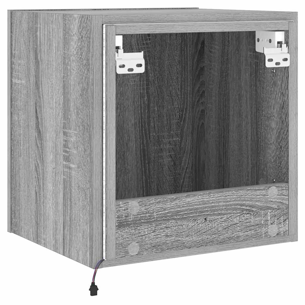 TV-Wandschränke mit LED-Leuchten 2Stk. Grau Sonoma 40,5x35x40cm
