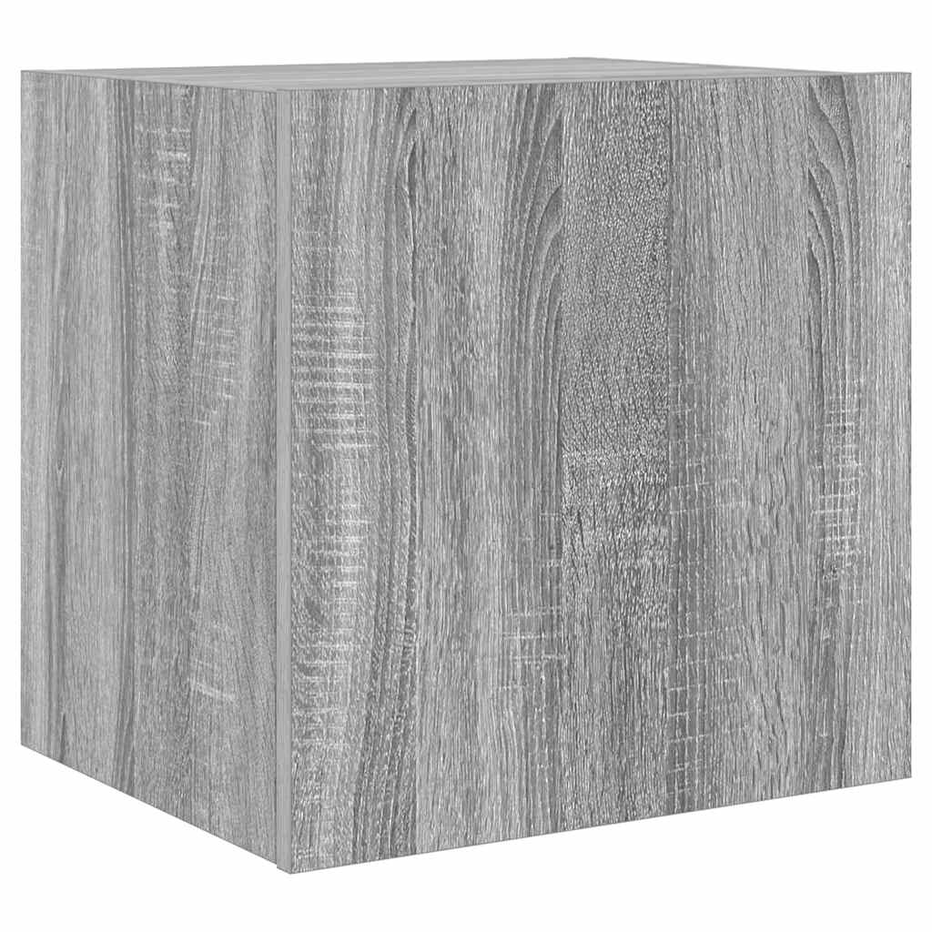 TV-Wandschränke mit LED-Leuchten 2Stk. Grau Sonoma 40,5x35x40cm