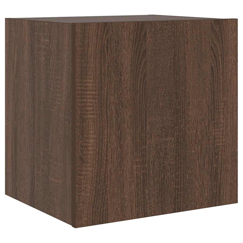 TV-Wandschrank mit LED-Leuchten Braun Eichen-Optik 40,5x35x40cm