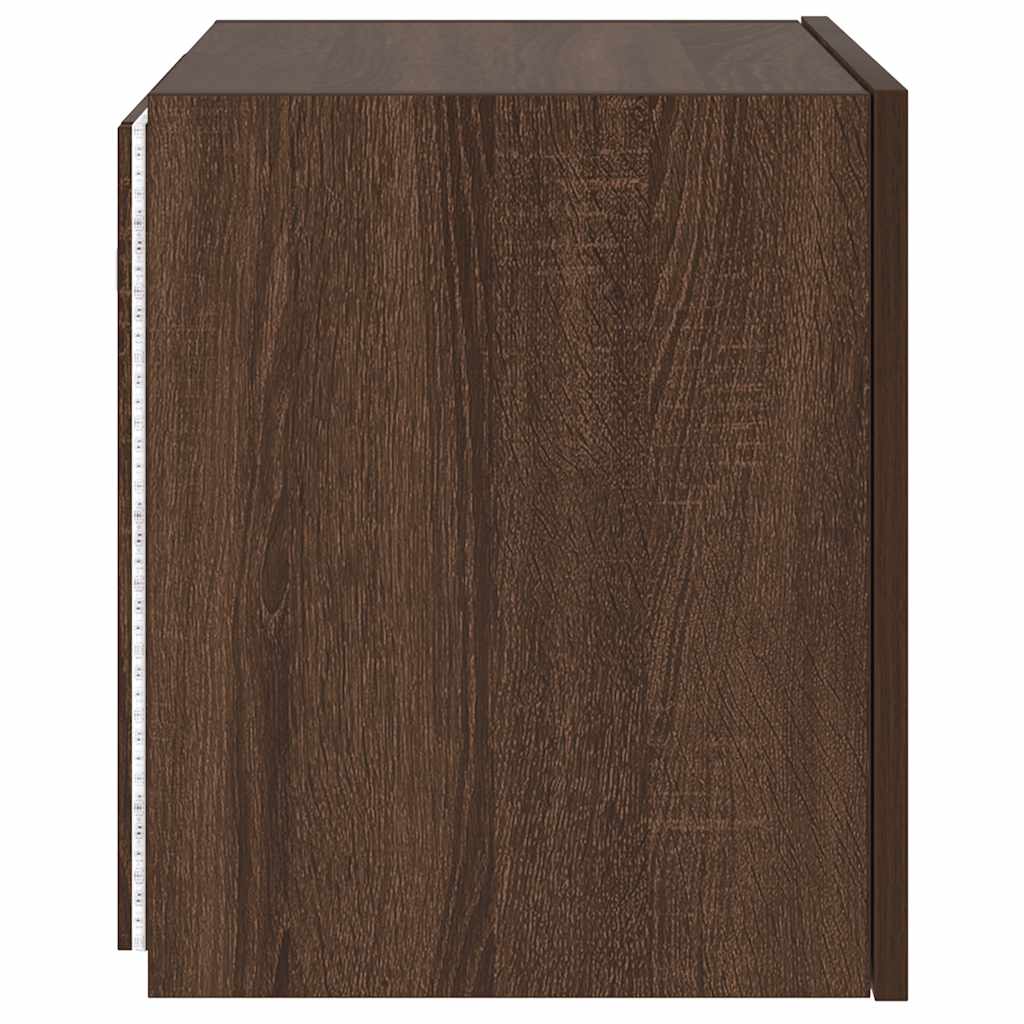 TV-Wandschrank mit LED-Leuchten Braun Eichen-Optik 40,5x35x40cm