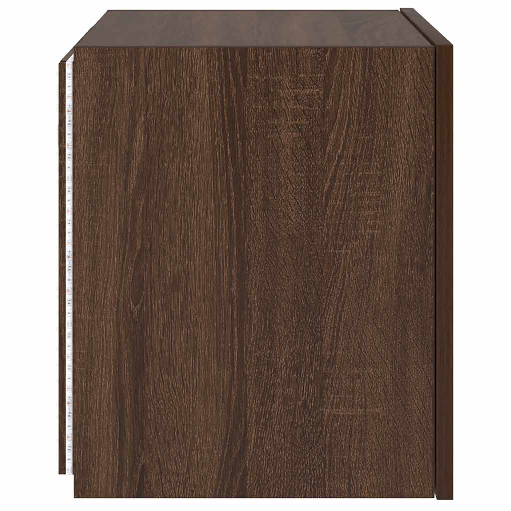 TV-Wandschränke mit LED-Leuchten 2 Stk. Braun Eichen-Optik