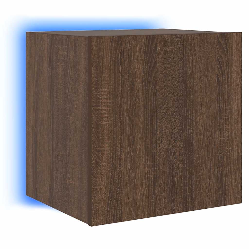 TV-Wandschränke mit LED-Leuchten 2 Stk. Braun Eichen-Optik
