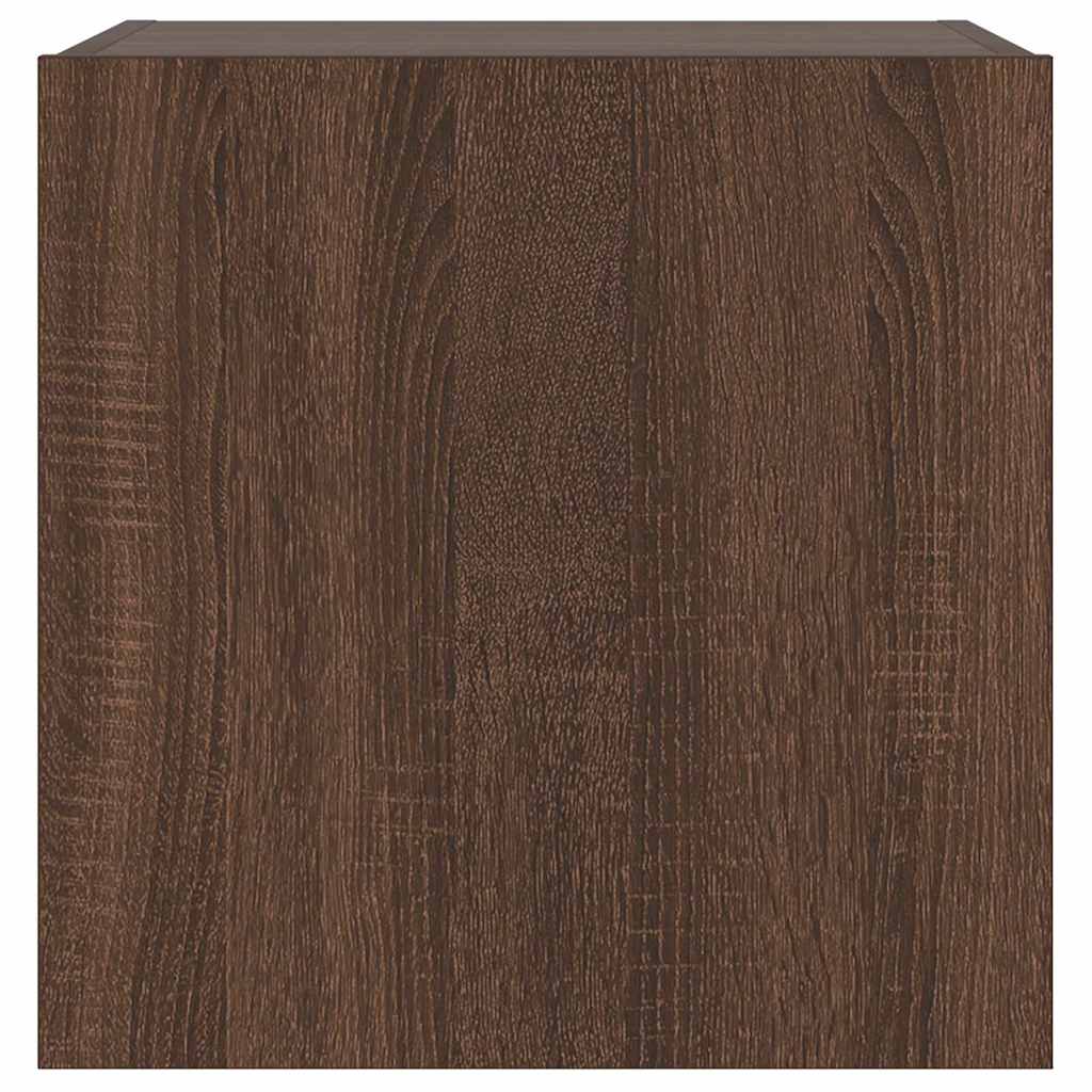 TV-Wandschränke mit LED-Leuchten 2 Stk. Braun Eichen-Optik