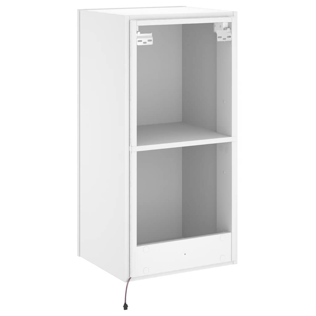 TV-Wandschrank mit LED-Leuchten Weiß 40,5x35x80 cm