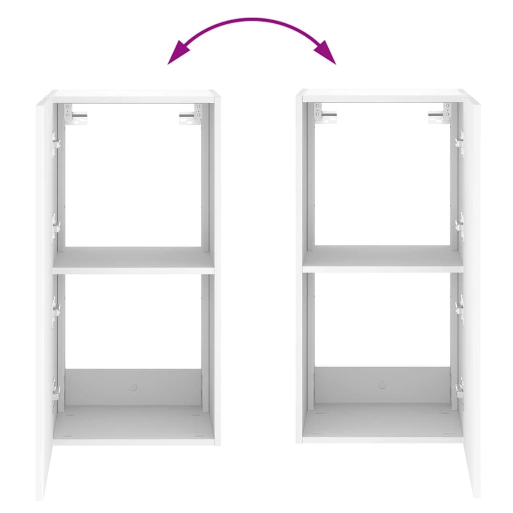 TV-Wandschrank mit LED-Leuchten Weiß 40,5x35x80 cm