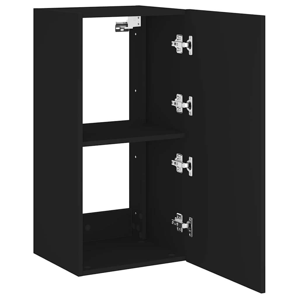 TV-Wandschrank mit LED-Leuchten Schwarz 40,5x35x80 cm