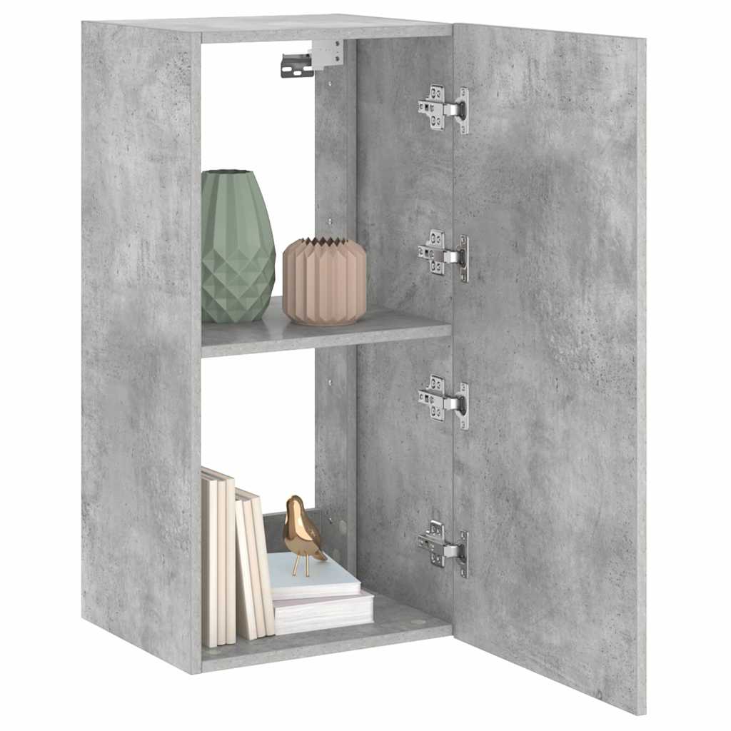 TV-Wandschrank mit LED-Leuchten Betongrau 40,5x35x80 cm