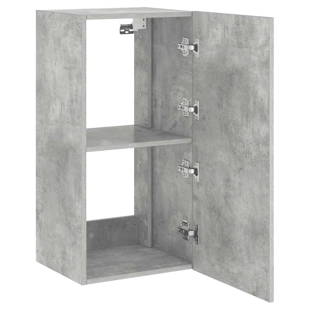 TV-Wandschrank mit LED-Leuchten Betongrau 40,5x35x80 cm