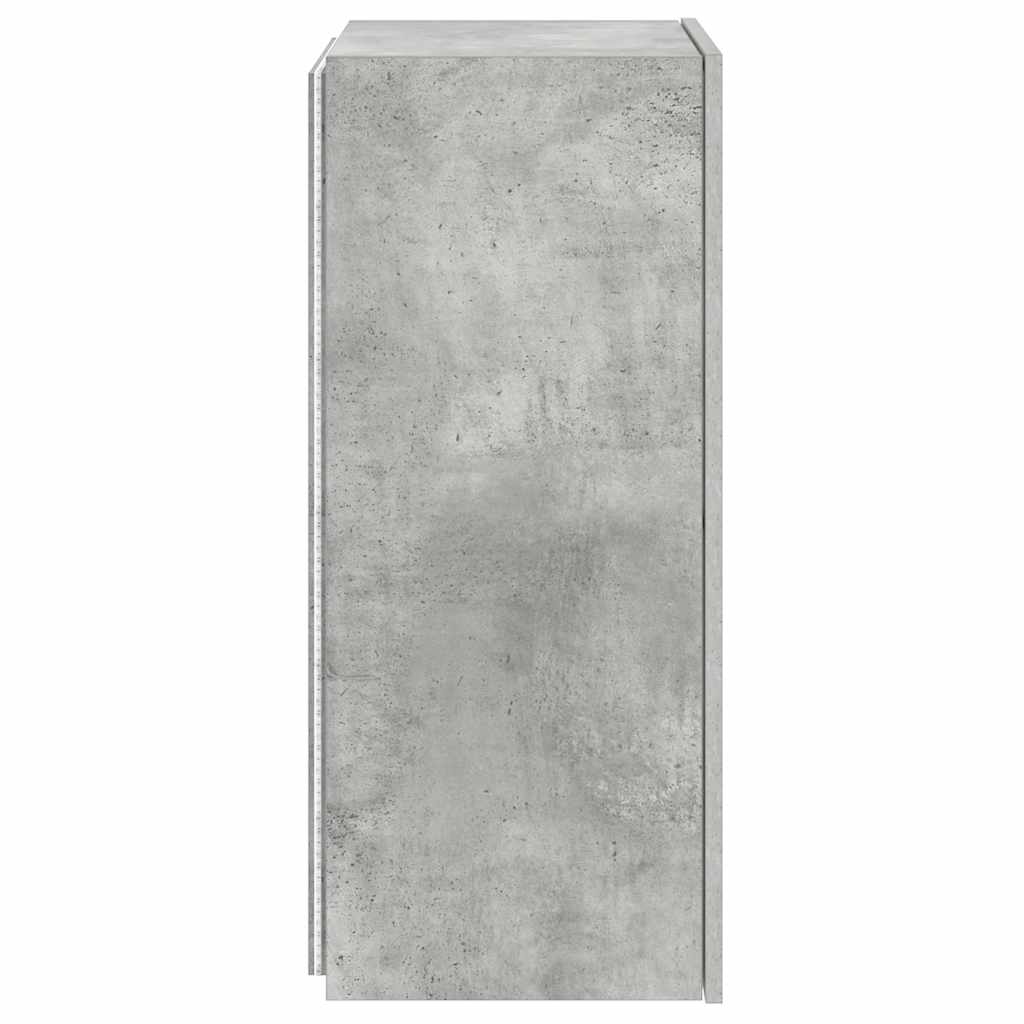 TV-Wandschrank mit LED-Leuchten Betongrau 40,5x35x80 cm