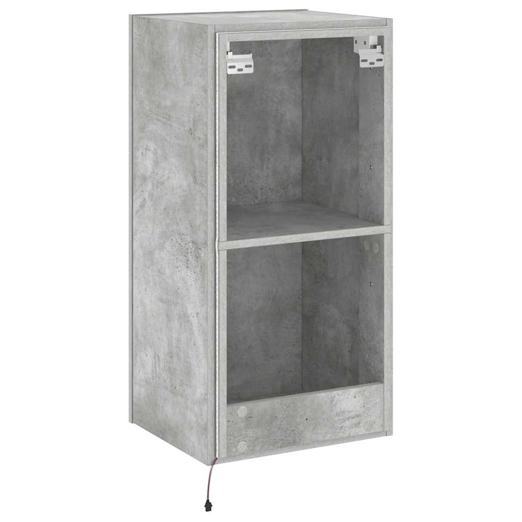 TV-Wandschrank mit LED-Leuchten Betongrau 40,5x35x80 cm