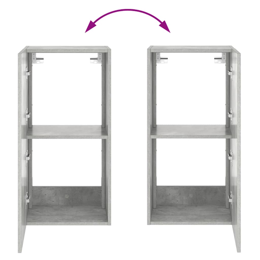 TV-Wandschrank mit LED-Leuchten Betongrau 40,5x35x80 cm