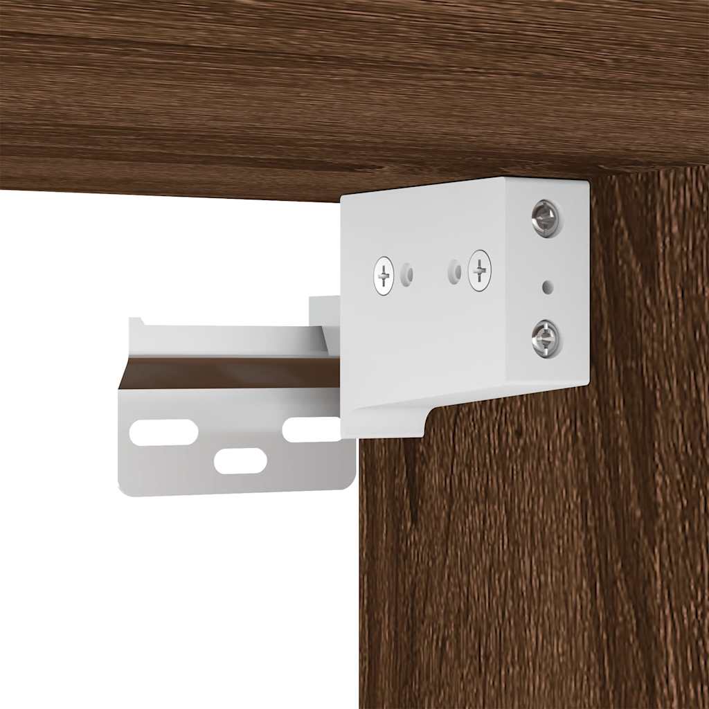 TV-Wandschrank mit LED-Leuchten Braun Eichen-Optik 40,5x35x80cm