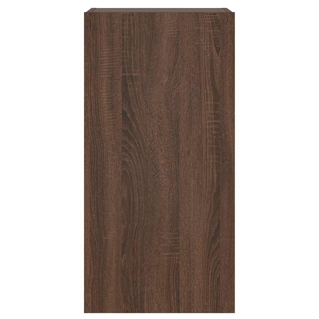 TV-Wandschrank mit LED-Leuchten Braun Eichen-Optik 40,5x35x80cm