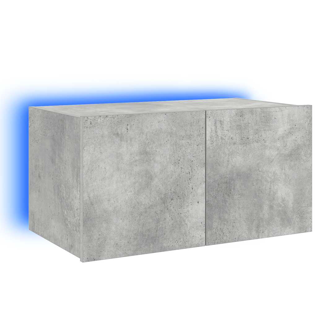 TV-Wandschrank mit LED-Leuchten Betongrau 60x35x31 cm