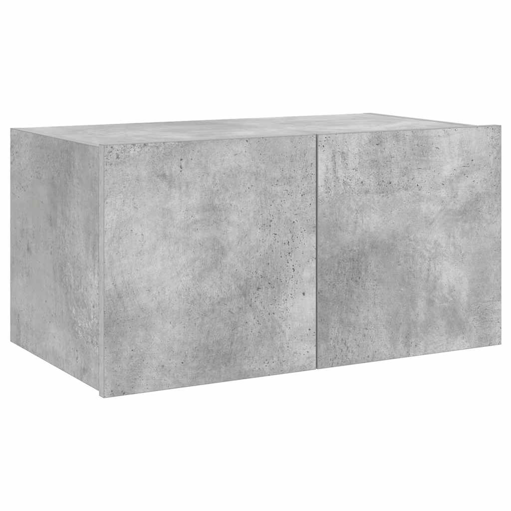 TV-Wandschrank mit LED-Leuchten Betongrau 60x35x31 cm