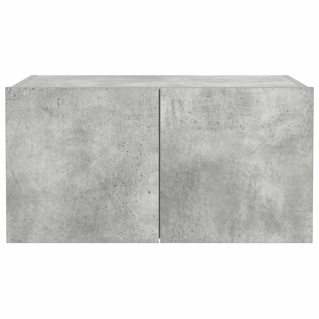 TV-Wandschrank mit LED-Leuchten Betongrau 60x35x31 cm