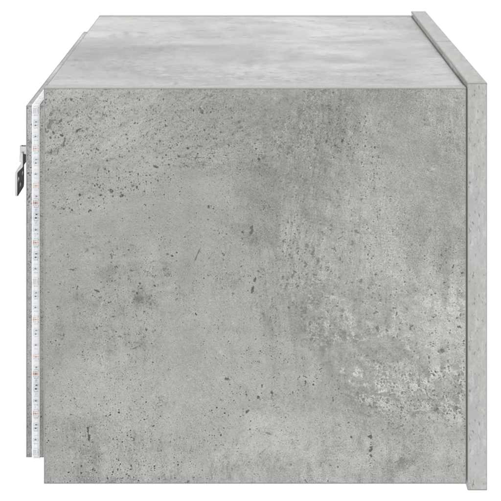 TV-Wandschrank mit LED-Leuchten Betongrau 60x35x31 cm