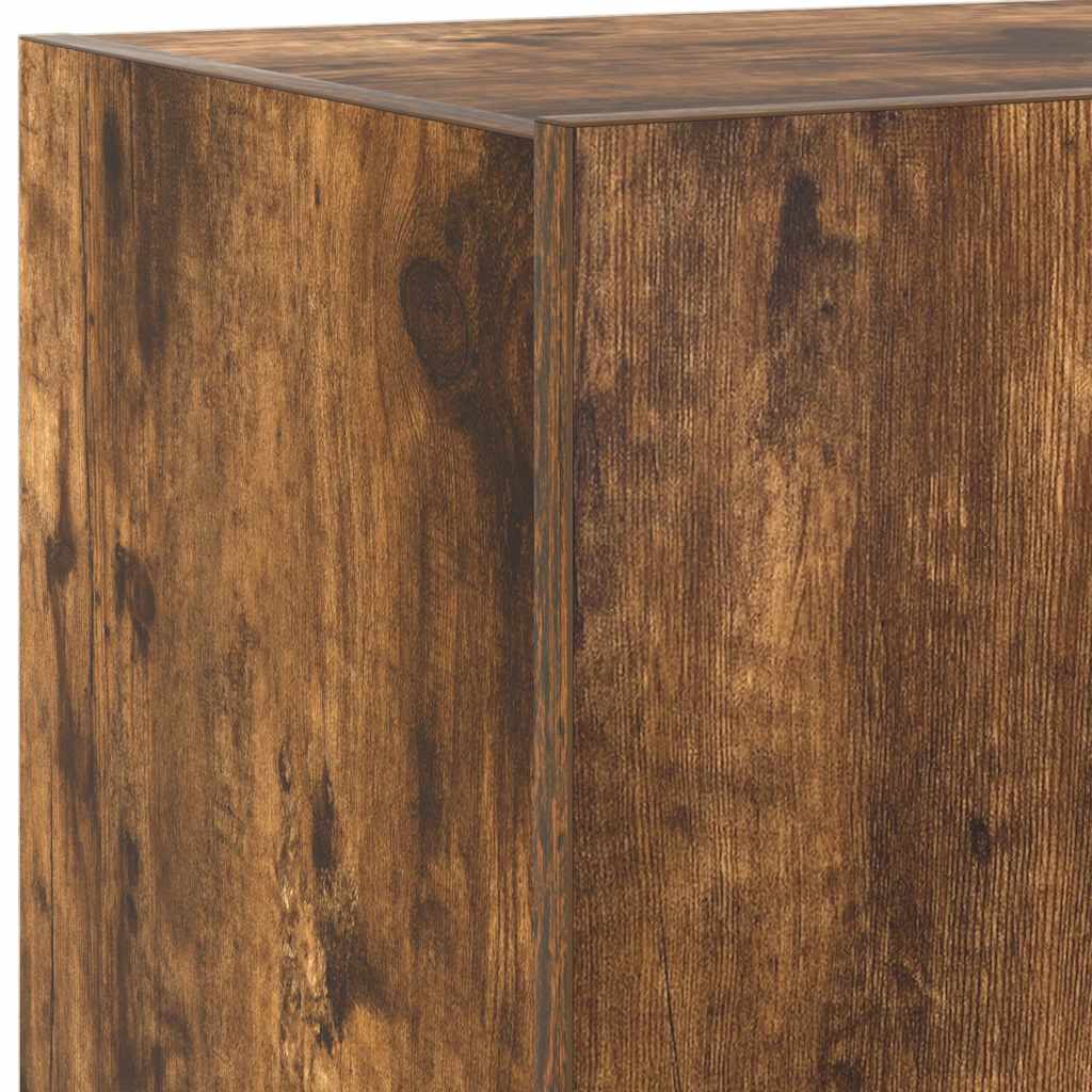 TV-Wandschrank mit LED-Leuchten Räuchereiche 60x35x31 cm