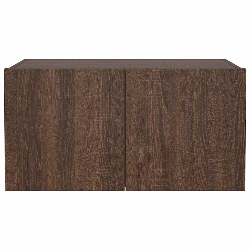 TV-Wandschrank mit LED-Leuchten Braun Eichen-Optik 60x35x31 cm