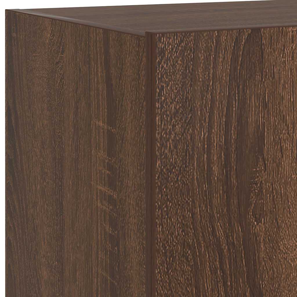 TV-Wandschrank mit LED-Leuchten Braun Eichen-Optik 60x35x31 cm