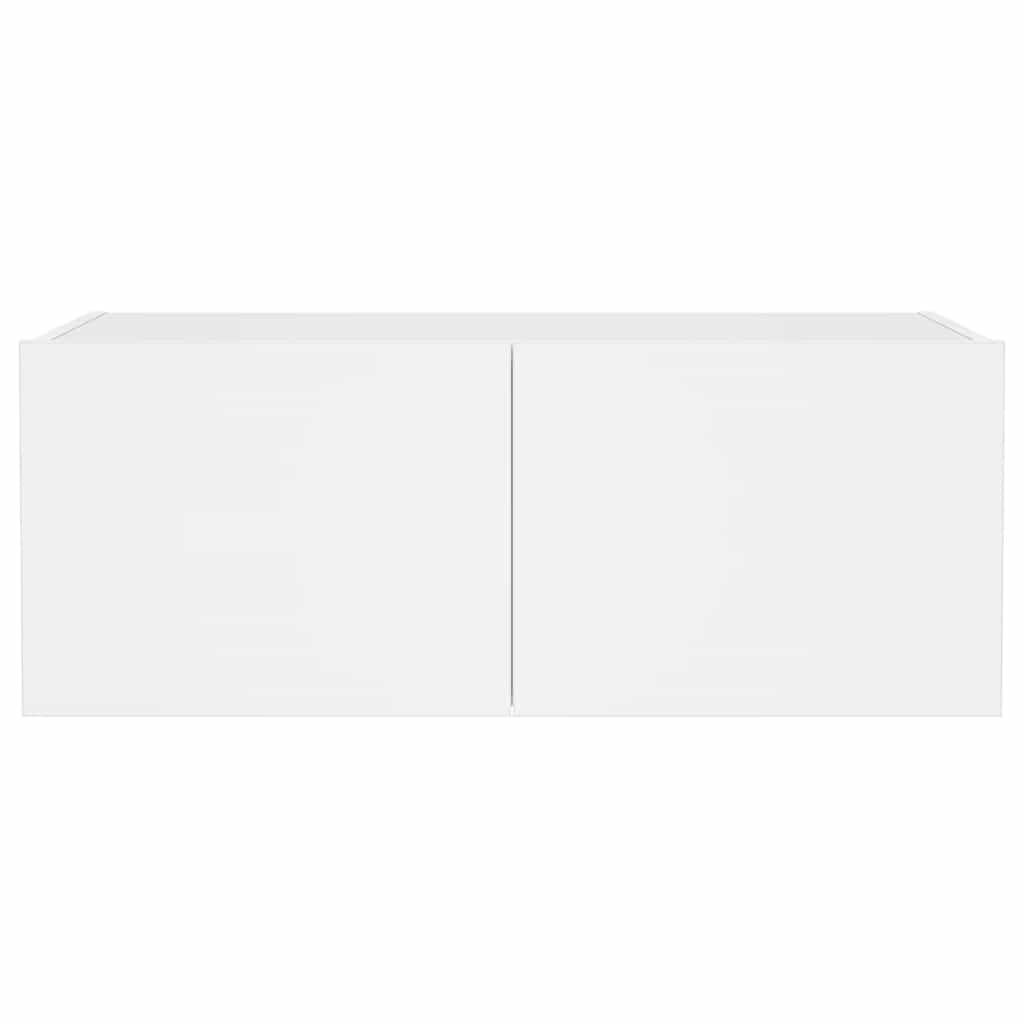 TV-Wandschrank mit LED-Leuchten Weiß 80x35x31 cm