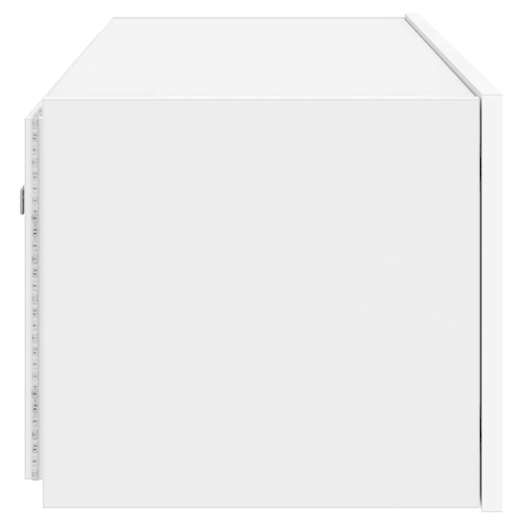 TV-Wandschrank mit LED-Leuchten Weiß 80x35x31 cm