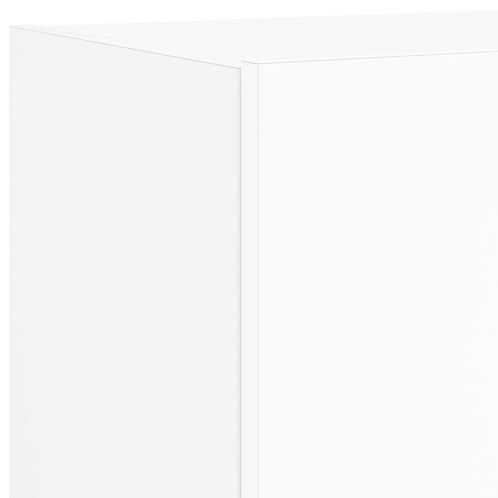 TV-Wandschränke mit LED-Leuchten 2 Stk. Weiß 80x35x31 cm
