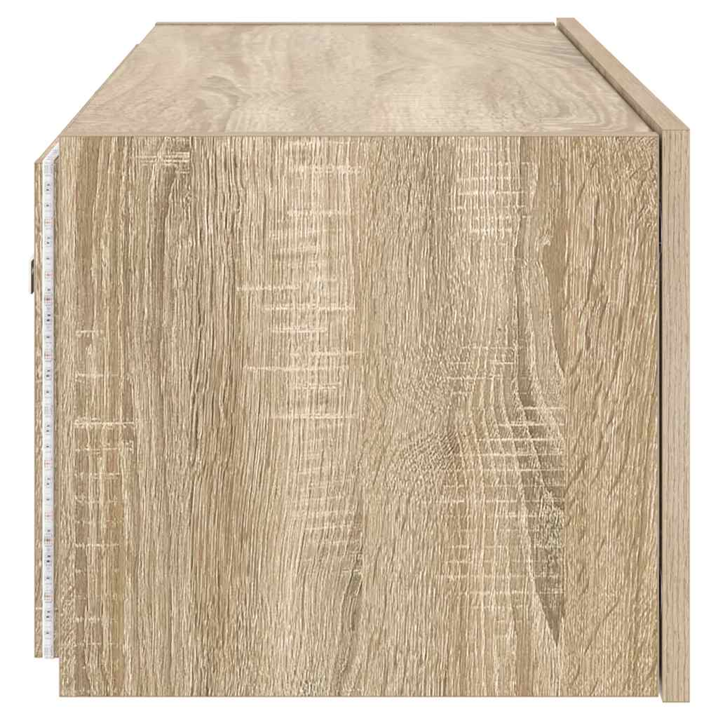 TV-Wandschrank mit LED-Leuchten Sonoma-Eiche 80x35x31 cm