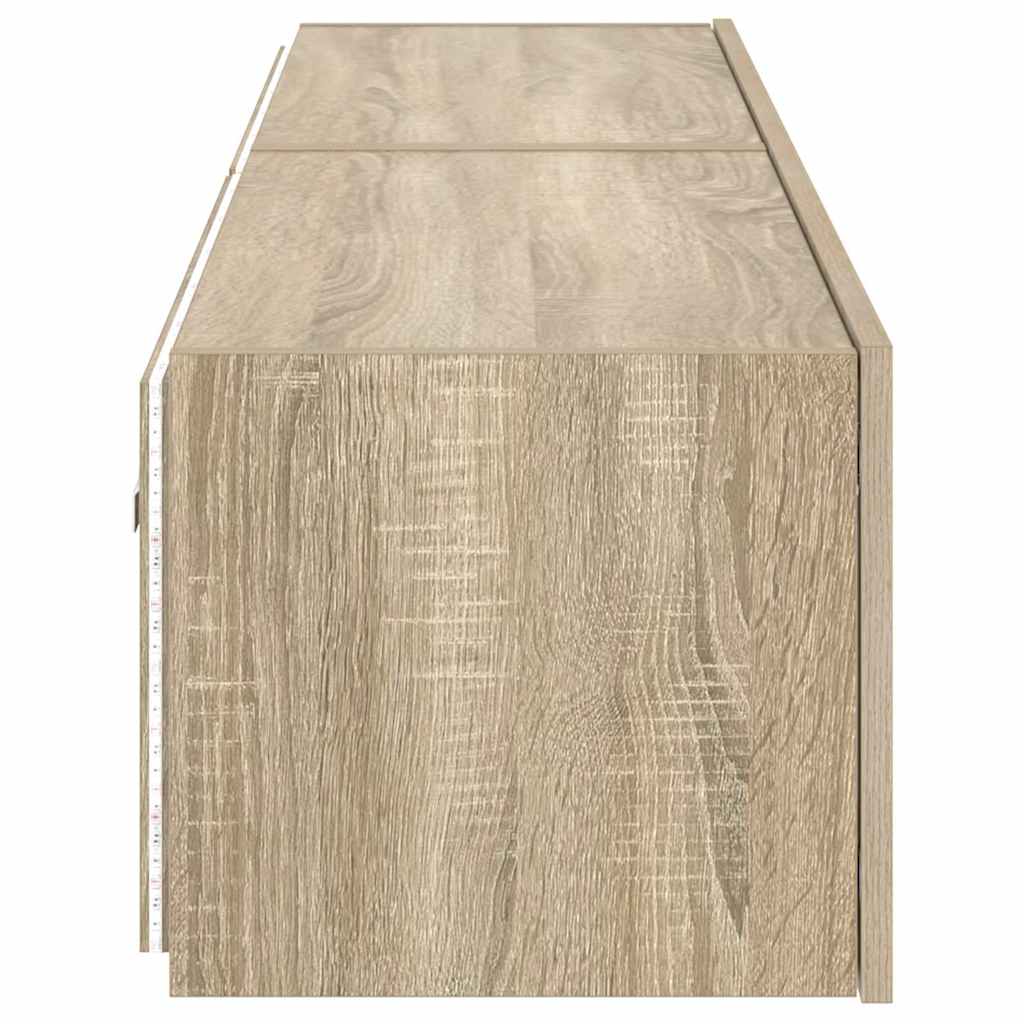 TV-Wandschränke mit LED-Leuchten 2 Stk. Sonoma-Eiche 80x35x31cm
