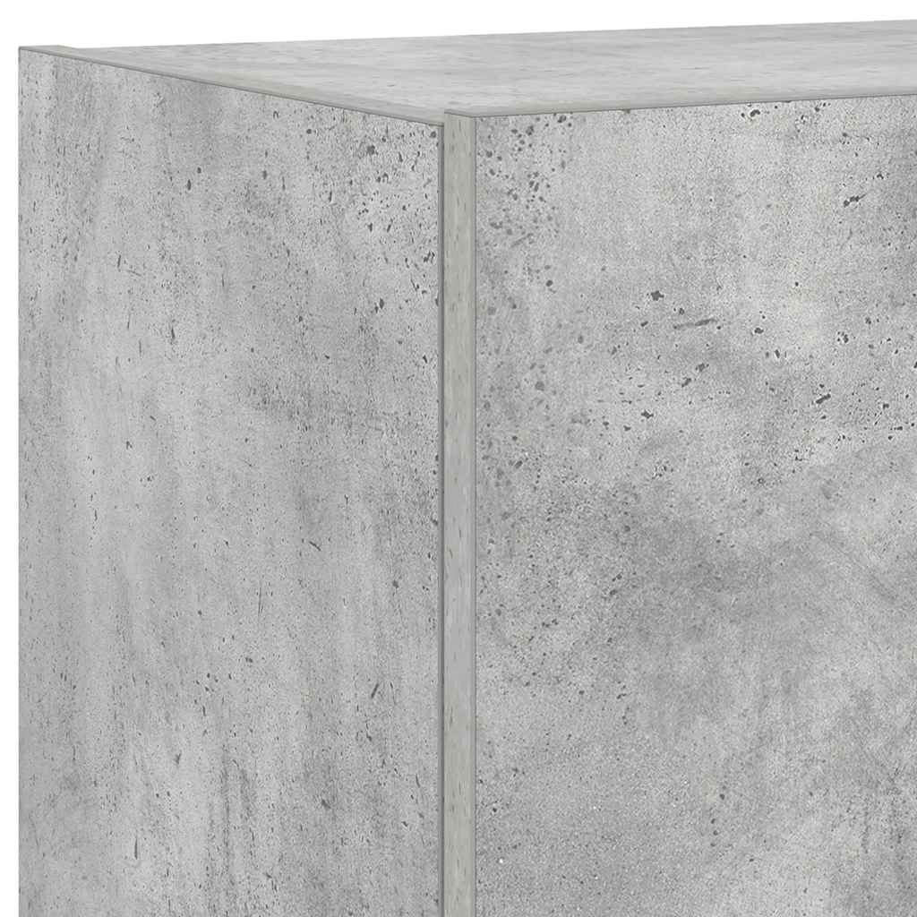 TV-Wandschränke mit LED-Leuchten 2 Stk. Betongrau 80x35x31 cm