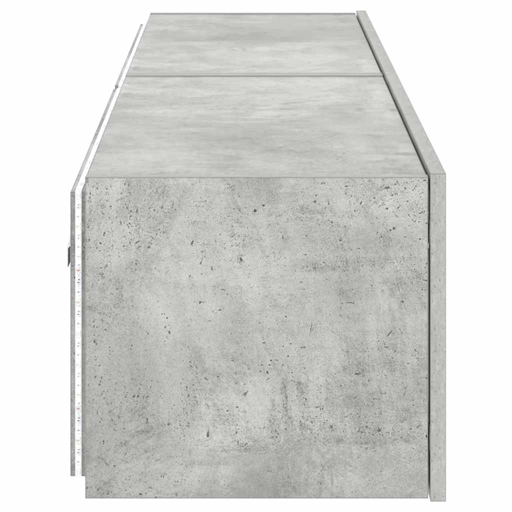 TV-Wandschränke mit LED-Leuchten 2 Stk. Betongrau 80x35x31 cm
