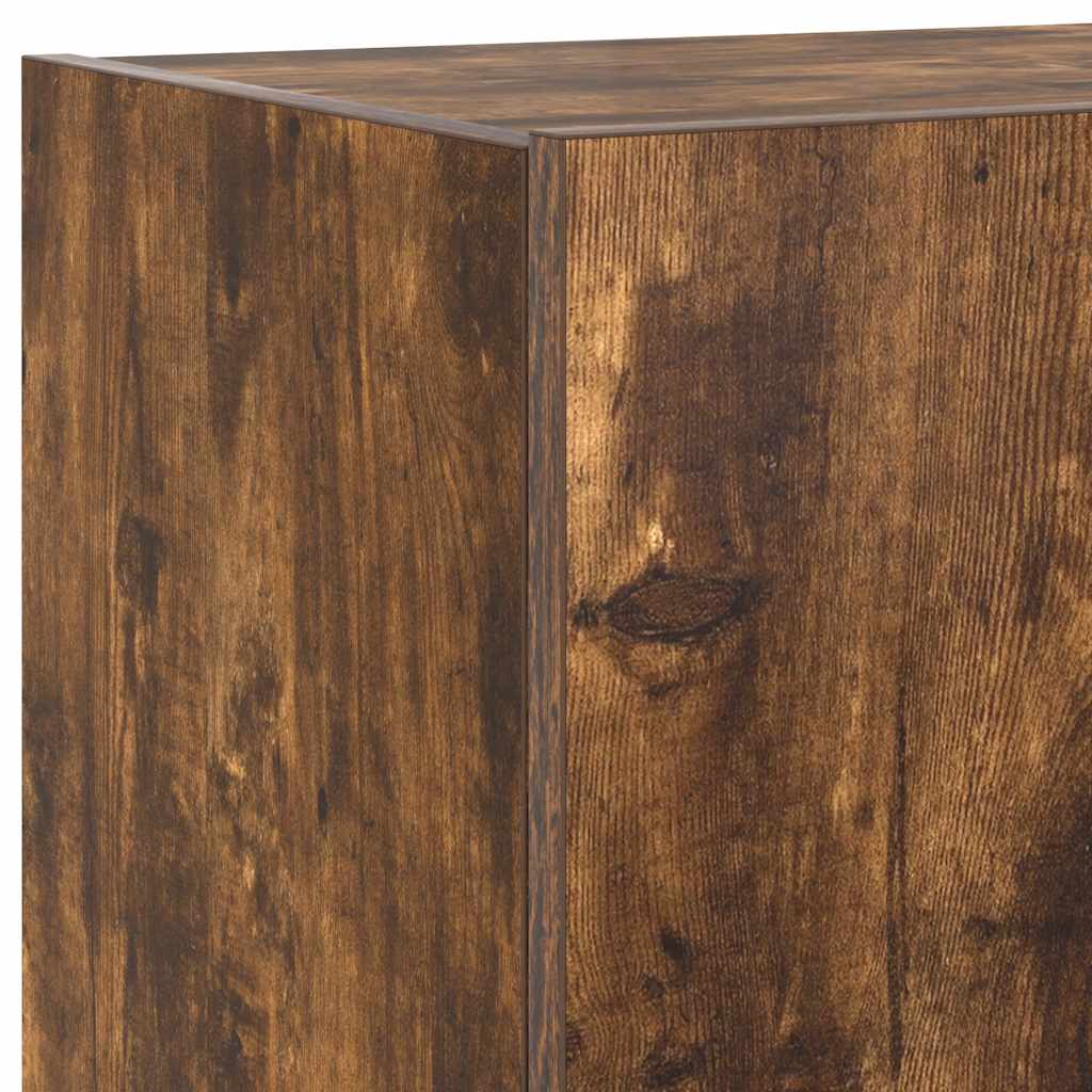 TV-Wandschrank mit LED-Leuchten Räuchereiche 80x35x31 cm