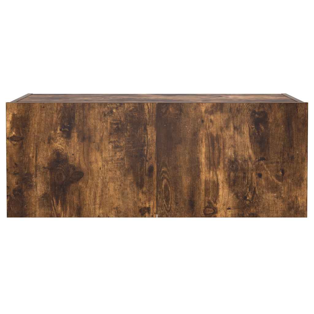 TV-Wandschrank mit LED-Leuchten Räuchereiche 80x35x31 cm