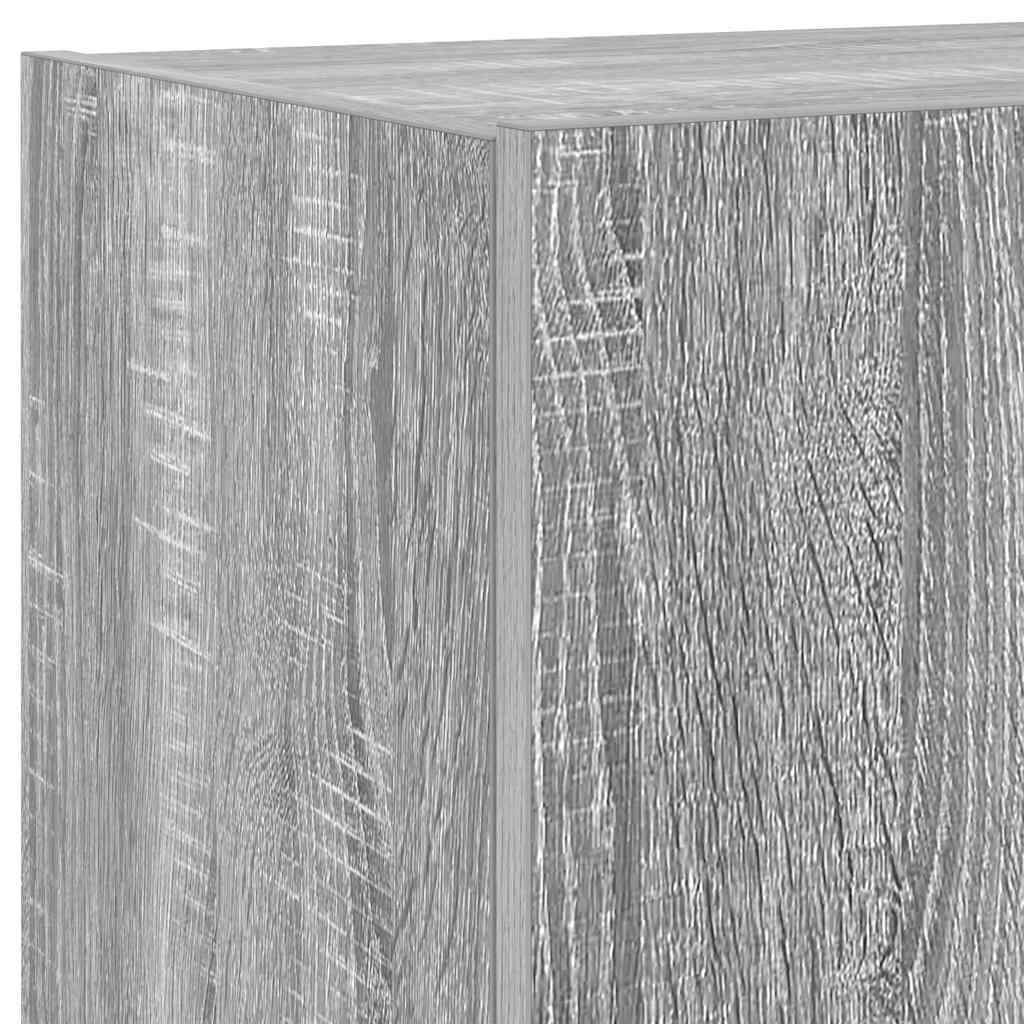 TV-Wandschrank mit LED-Leuchten Grau Sonoma 80x35x31 cm