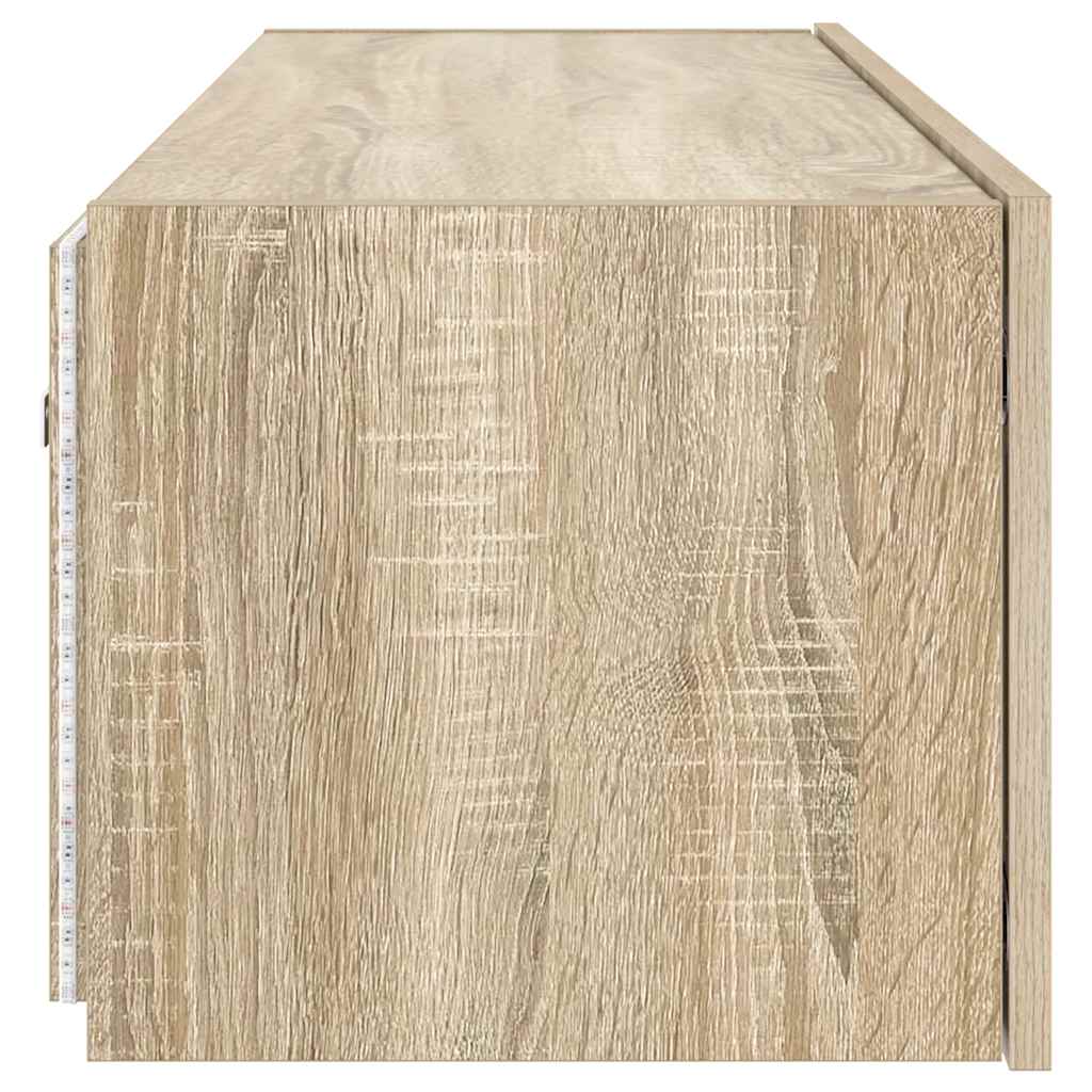 TV-Wandschrank mit LED-Leuchten Sonoma-Eiche 100x35x31 cm