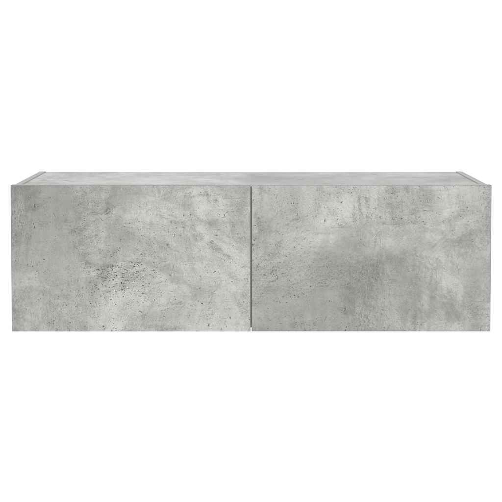 TV-Wandschrank mit LED-Leuchten Betongrau 100x35x31 cm