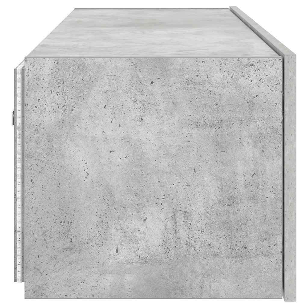 TV-Wandschrank mit LED-Leuchten Betongrau 100x35x31 cm