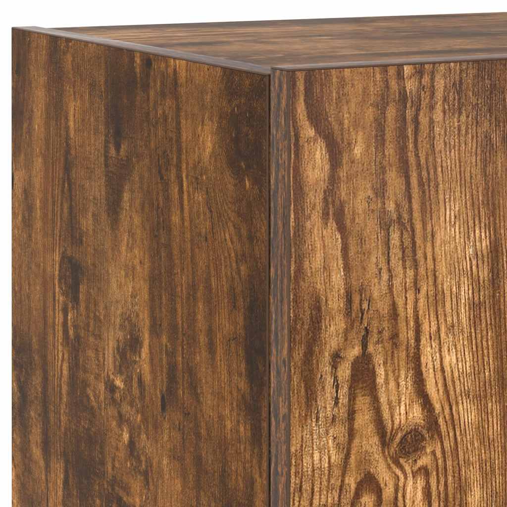 TV-Wandschrank mit LED-Leuchten Räuchereiche 100x35x31 cm