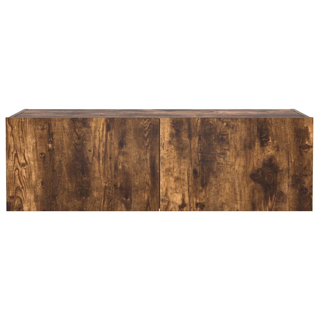 TV-Wandschrank mit LED-Leuchten Räuchereiche 100x35x31 cm