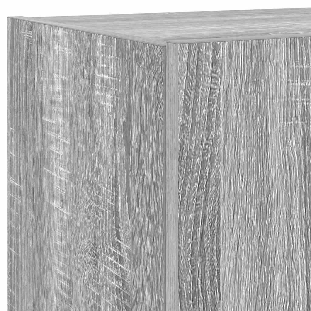 TV-Wandschrank mit LED-Leuchten Grau Sonoma 100x35x31 cm